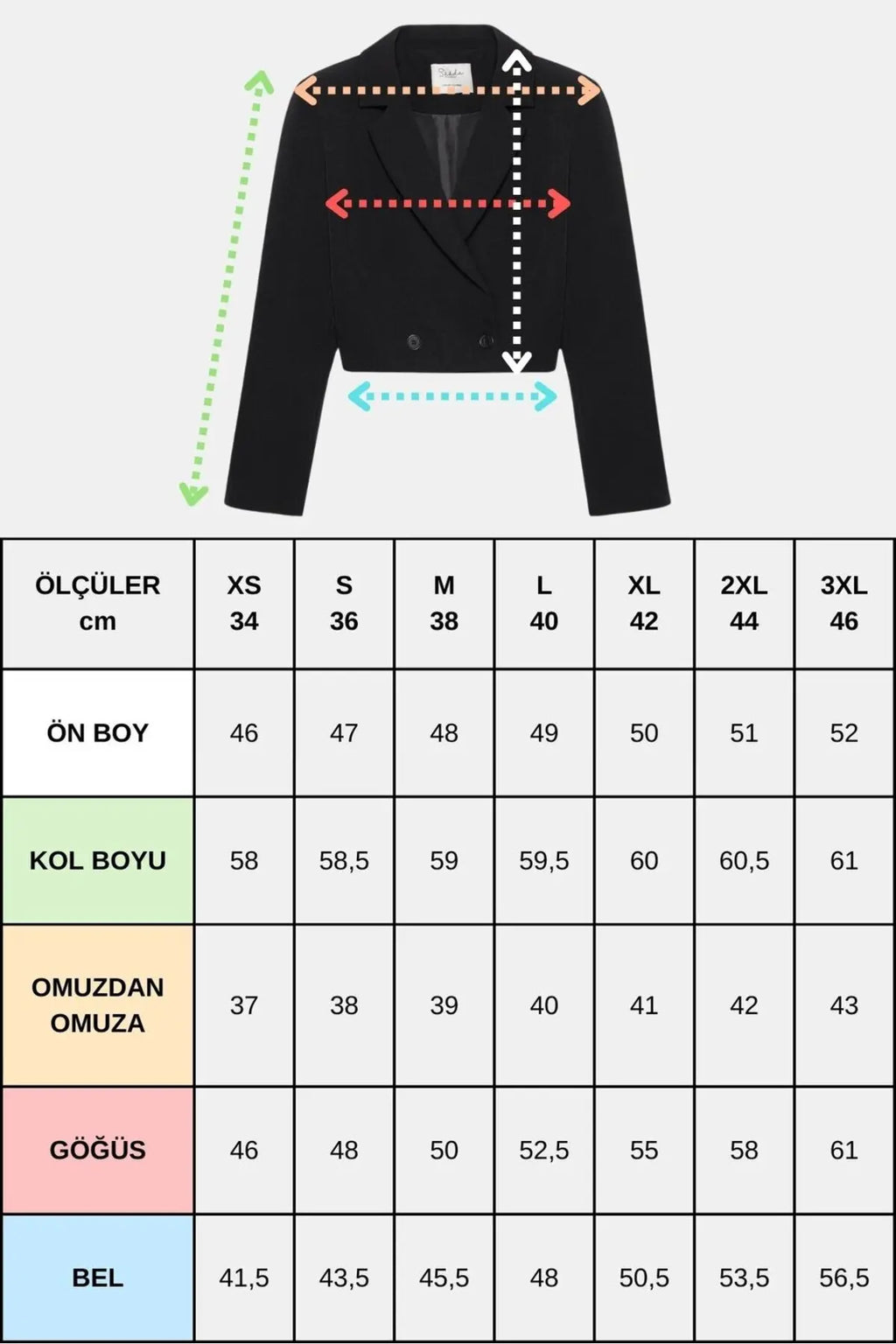 Lacays® Crop Blazer Ceket - Şık & Spor
