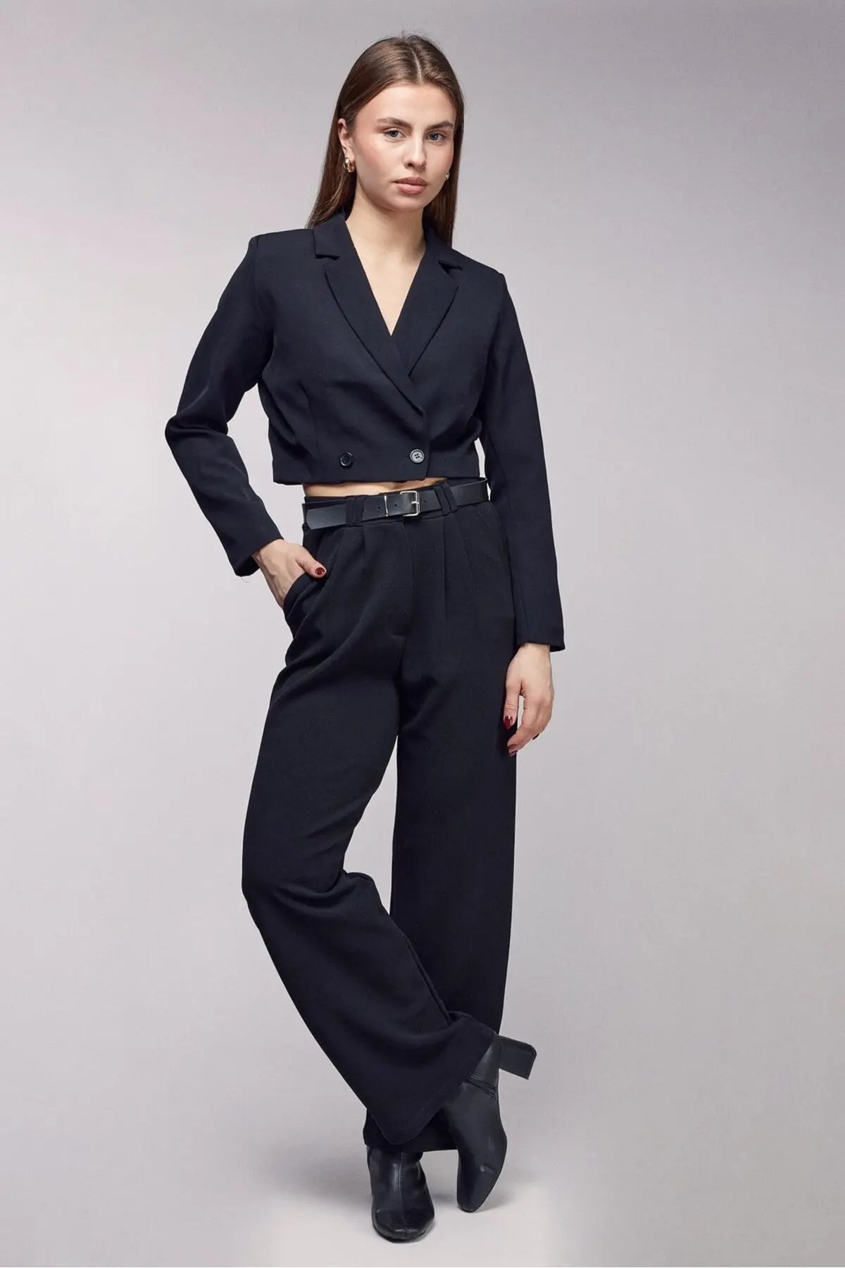 Lacays® Crop Blazer Ceket - Şık & Spor